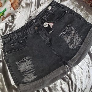 High Rise Denim Shorts | Boohoo | Size 14